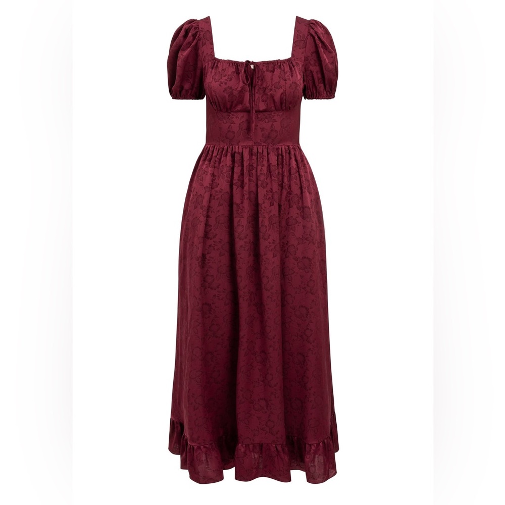 Women's Burgundy Floral Maxi Dress M
